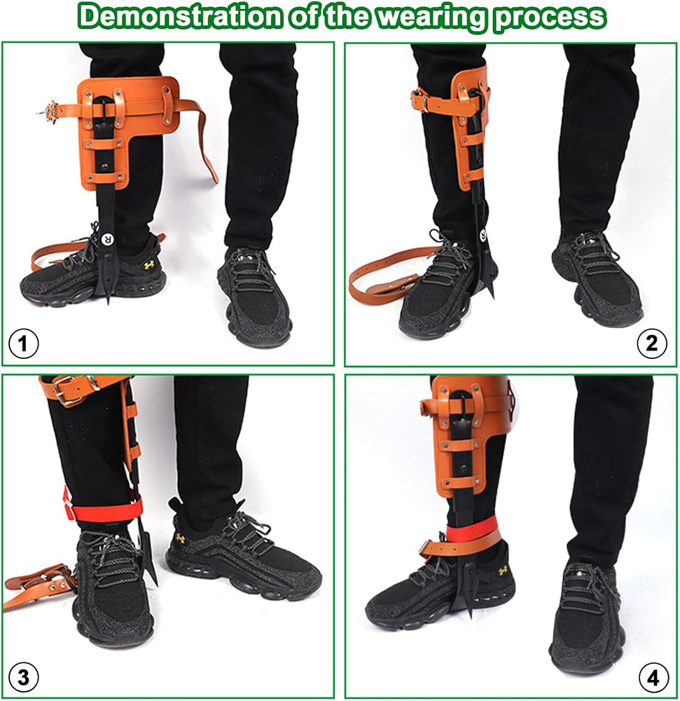 Tree Climbing Spikes Set,Tree Climbing Gear with Professional Adjustable Climbin