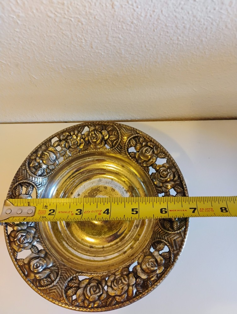 Vintage Silver Plated Decorative rose pattern