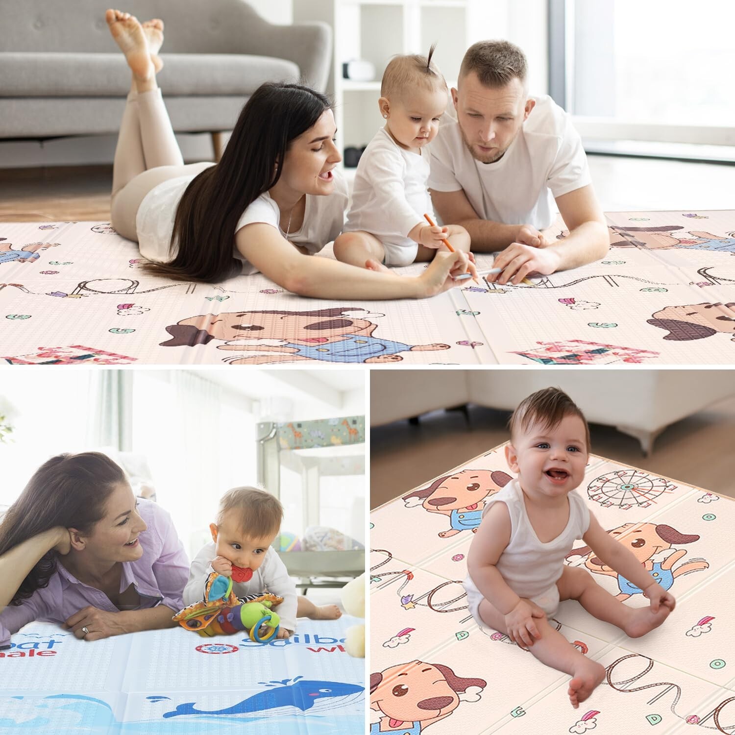 Baby Play Mat/ Foldable and Waterproof/Reversible and Versatile 0.4in thick 1cm
