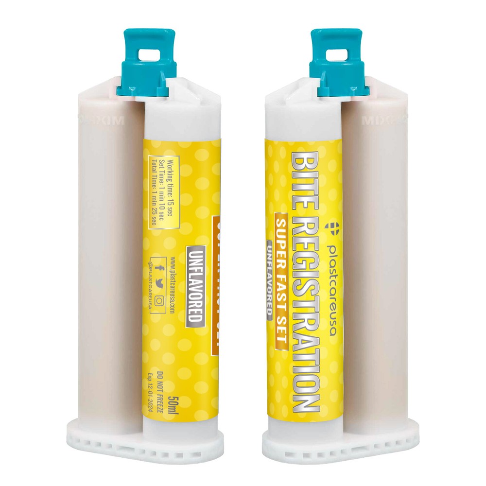 2 x 50ml VPS Bite Registration – Unflavored, Super Fast Set + 4 Tips