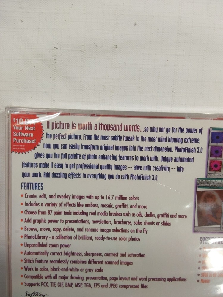The Learning Company PhotoFinish 3.0 Computer PC Disc Program 1998
