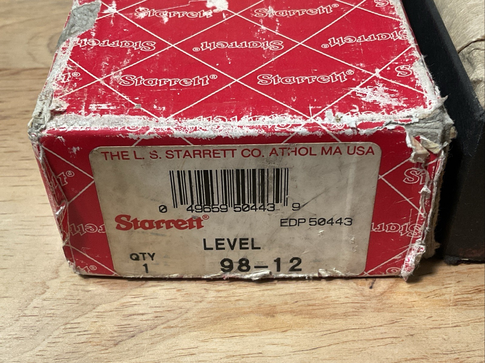 Vintage Starrett No. 98-12 Precision Machinist's Level With Original Box USA 12"