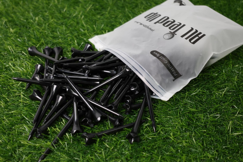 Premium Plastic Golf Tees - Black- 2.75 & 1.5 Inch Plastic Combo Pack