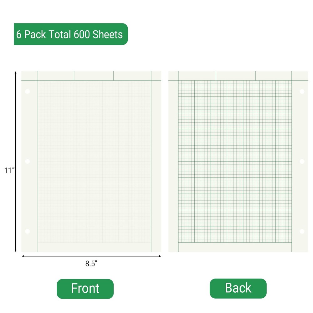 suituts 6 Pads Engineering Paper Notebook, Engineering Computation Pad, 8.5X1...