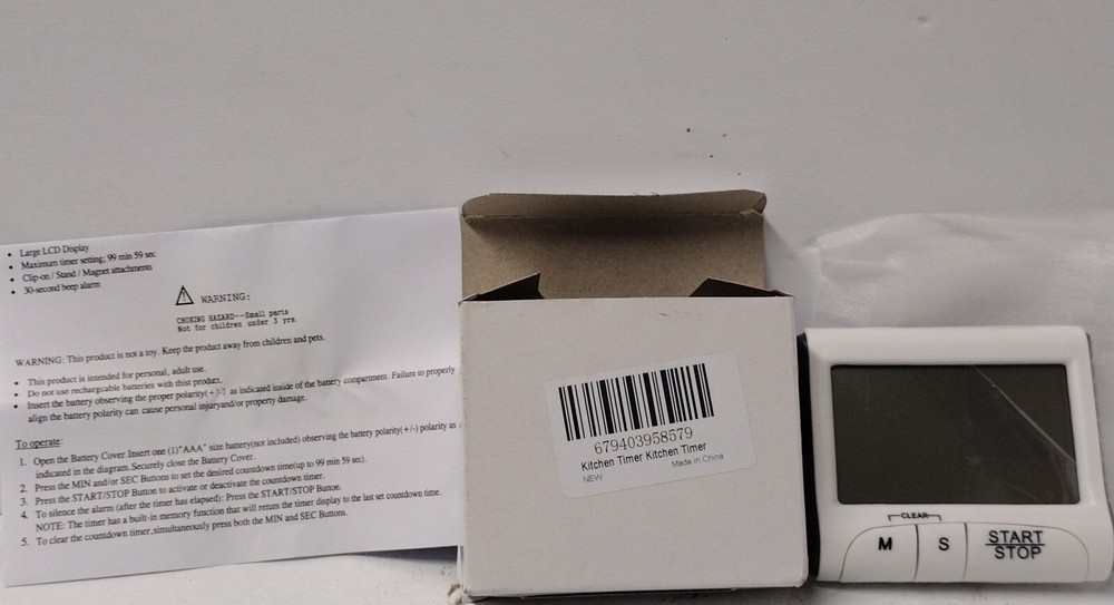 Timer Count Down/Count up Large Screen (White)…