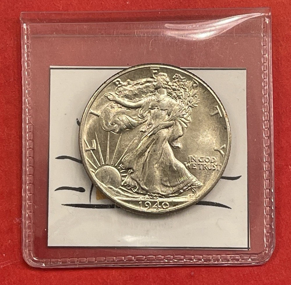 1940 P Walking Liberty Silver Half Dollar, Gem Uncirculated. Better Date!