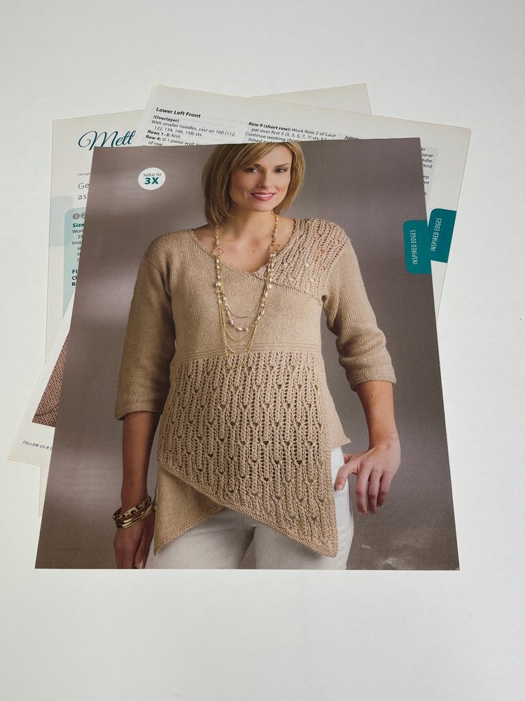 Sandi Prosser Metta Pullover Knitting Pattern Magazine Pages
