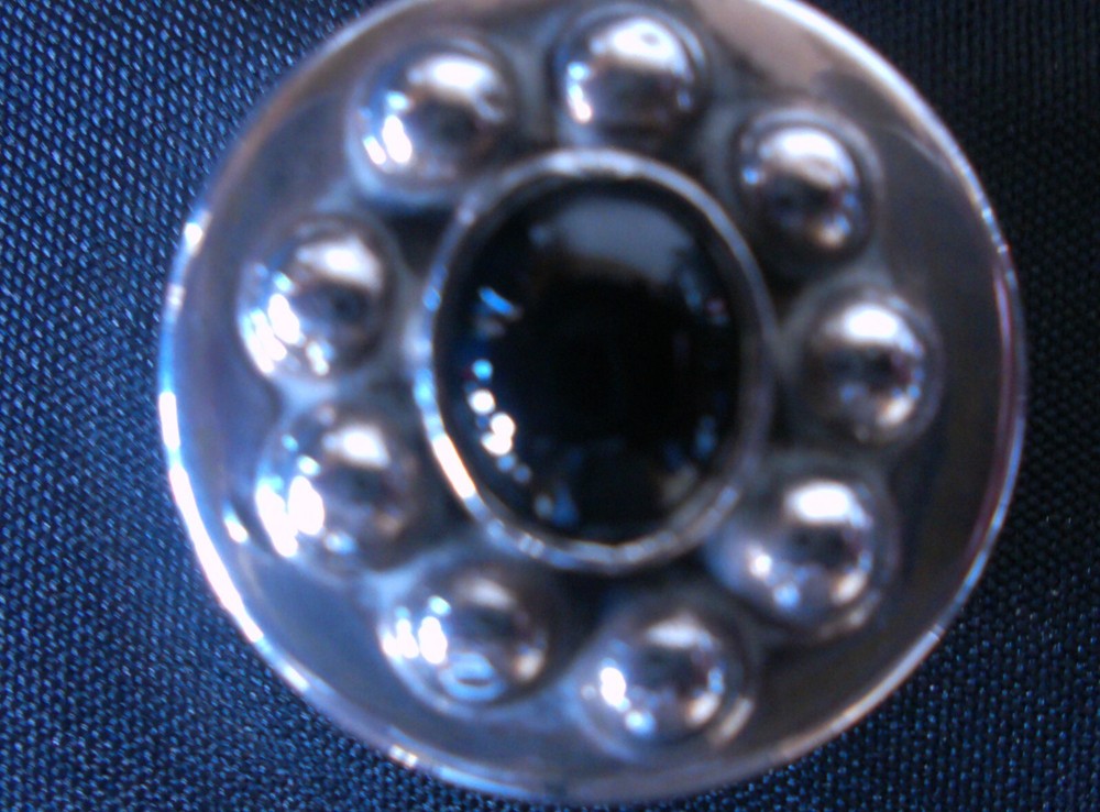 SOLID SILVER Beautiful PILL POT With Gem Stone Hallmarked Denmark