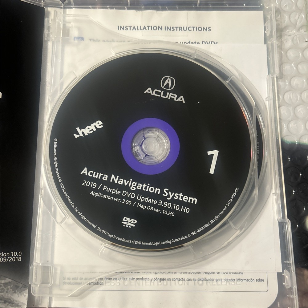 ACURA Navigation System 2019 Purple DVD Update 2 Disc Set