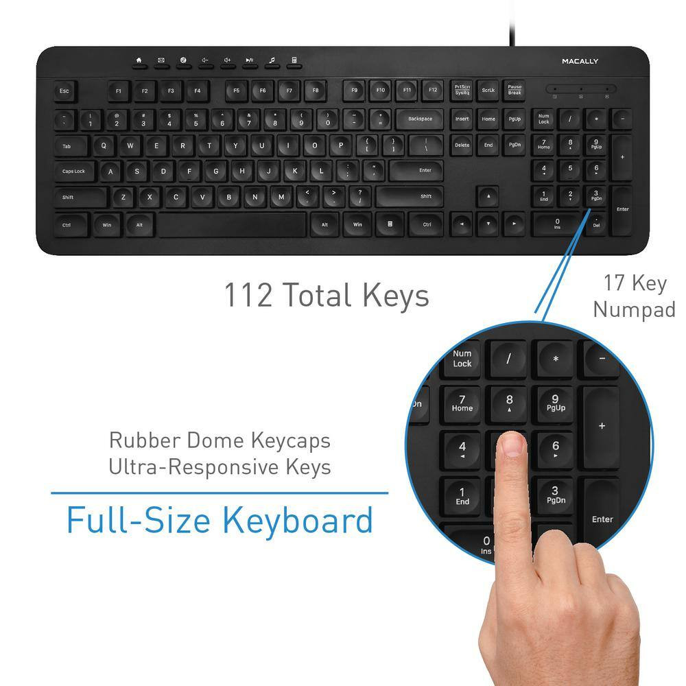 USB Wired Keyboard and Mouse Combo Bundle for PC, Desktop Computer, Laptop, Note