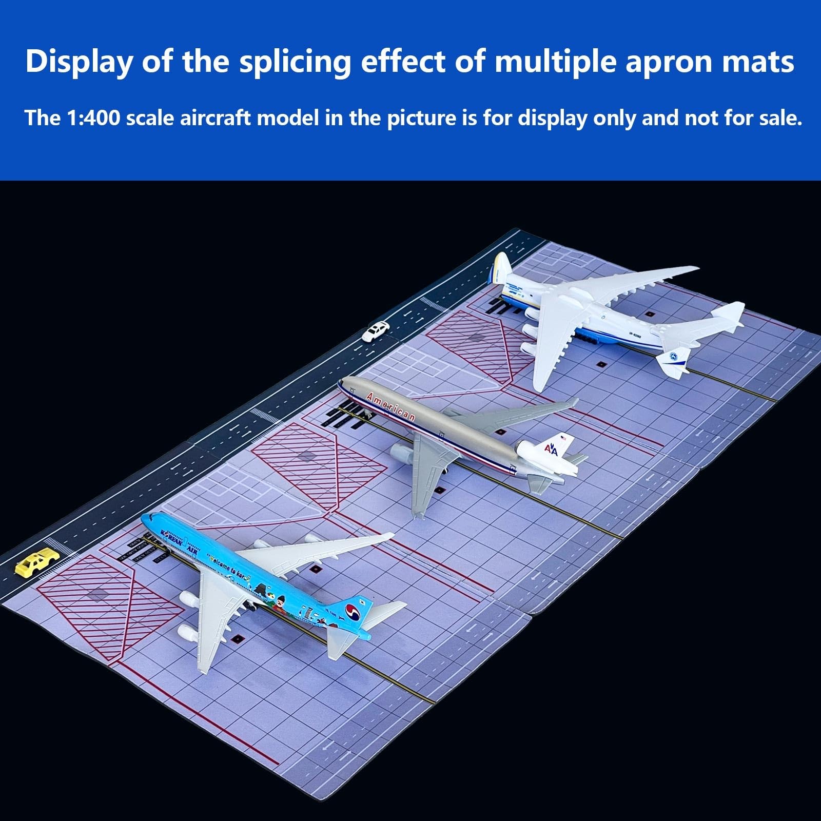 Mahfisj 1:400 Scale Rubber Airport Mat 11.8x7.9 11.8 x 7.9 inches, Gray