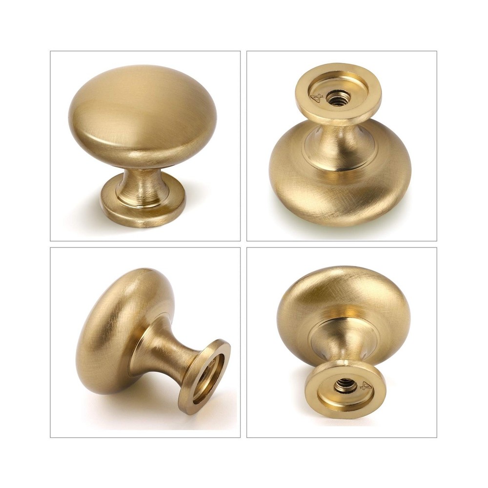 Aged Brass Knobs 12 Pack, Solid Warm Gold Cabinet Knobs, Antiqu... USA Fast Ship