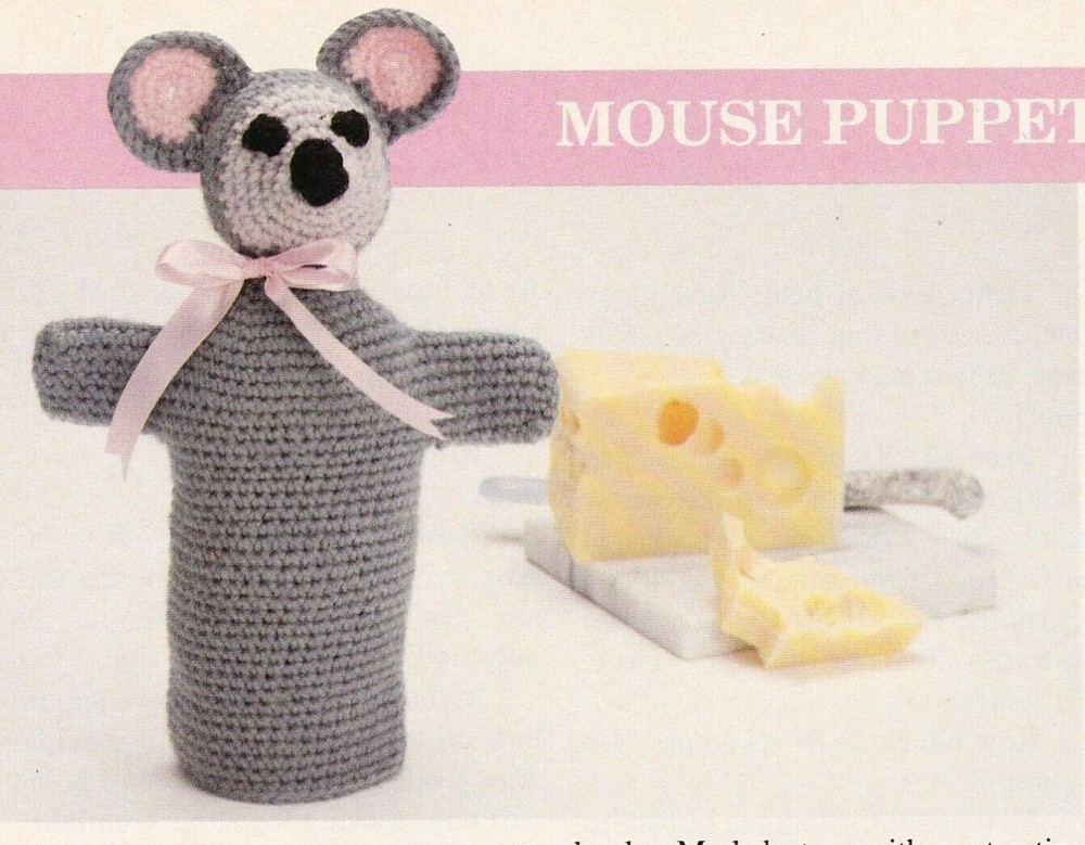 FUN Mouse Puppet/Toy/Crochet Pattern INSTRUCTIONS ONLY