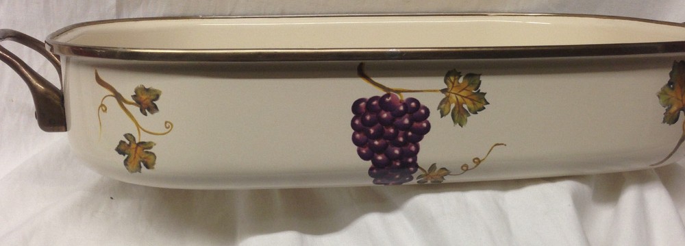 TABLETOPS VILLA GRANDE  METAL RECTANGULAR PAN OR ROASTER 19" FRUIT BORDER