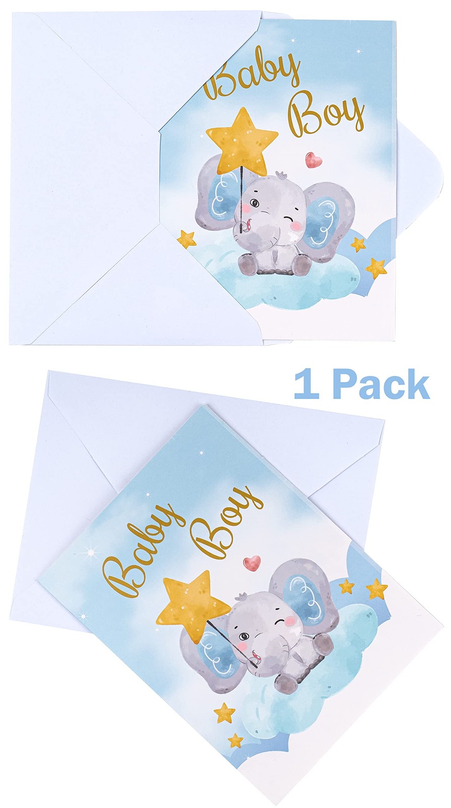 16" Extra Large Baby Boy Gift Bag with Card and Tissue Paper - For Baby Shower