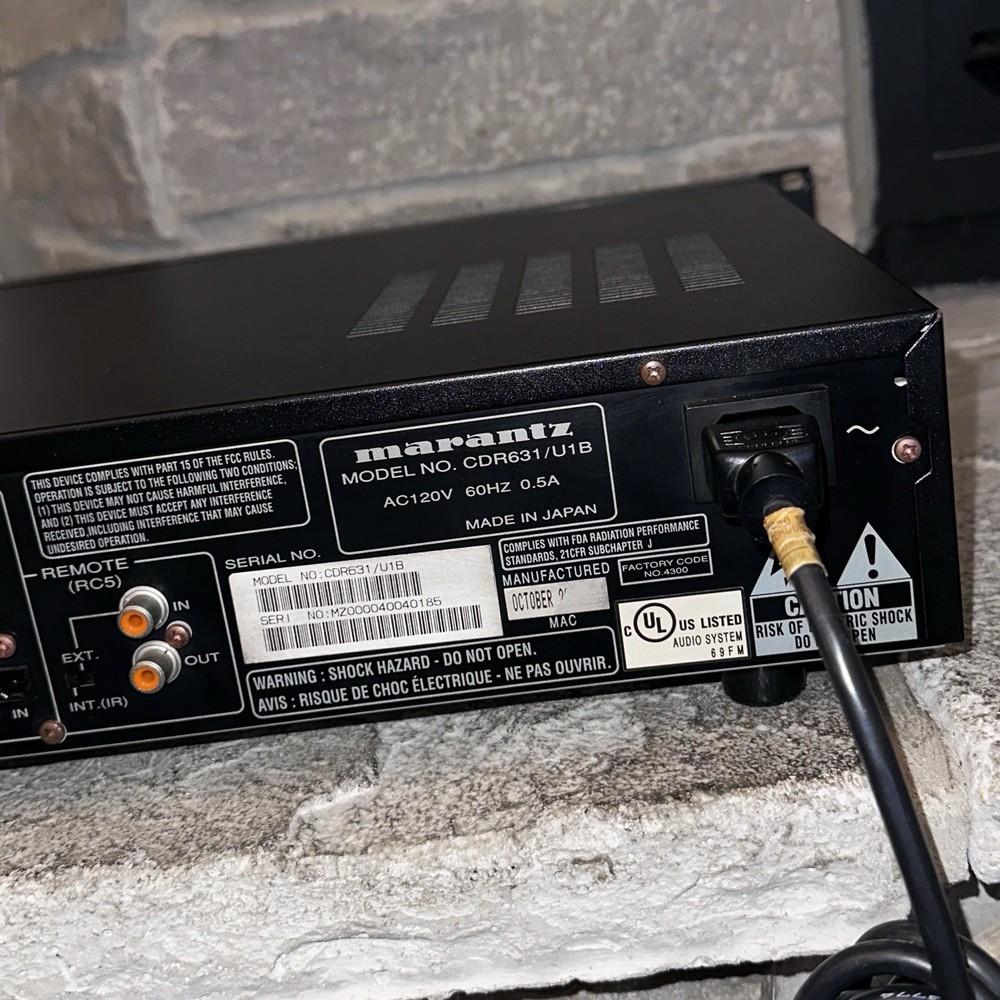 Mint Working Marantz CDR631/U1B CD Recorder Player + OEM Remote Manual Rack Unit