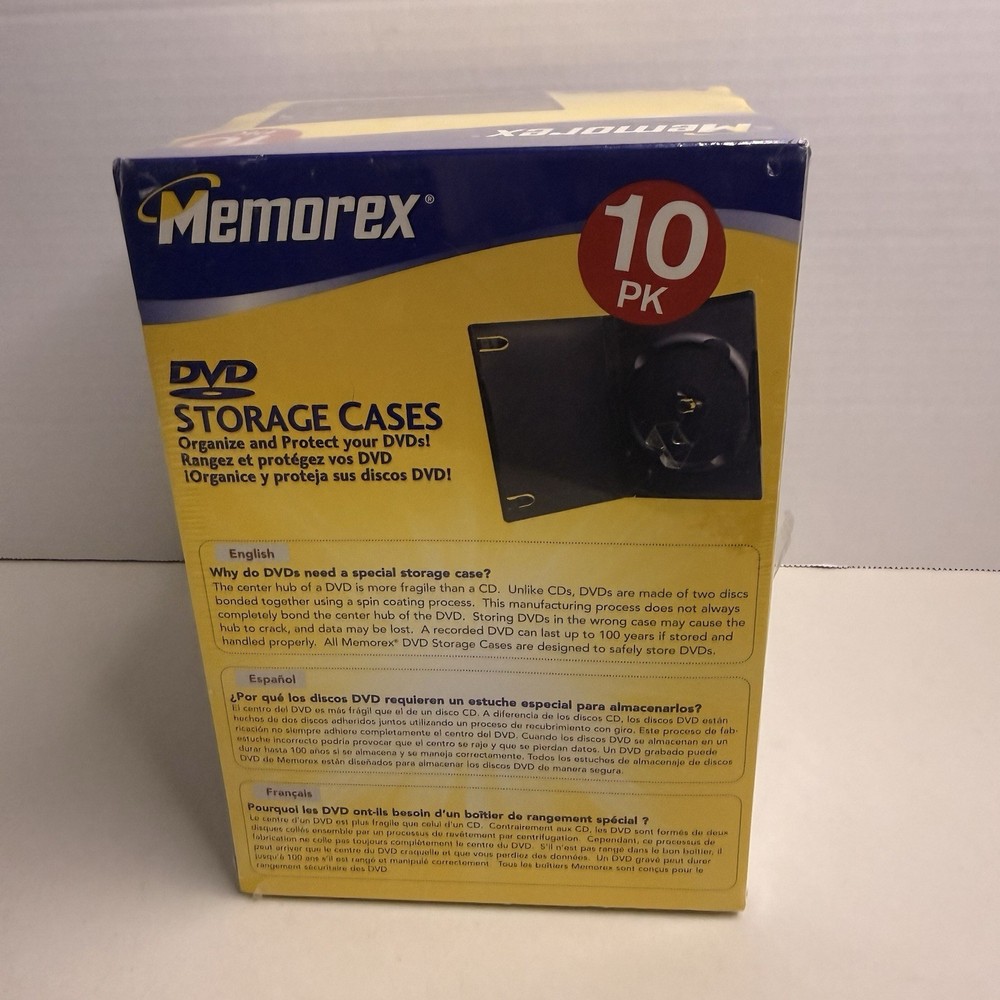 Memorex DVD Storage Cases 10 Pack Black Replacement w/ Software NEW
