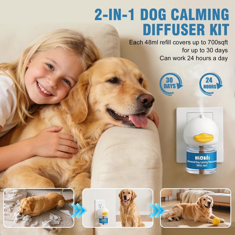 Dog Calming Diffuser – 2-Pack Pheromone 2 Count (Pack of 1), Blue