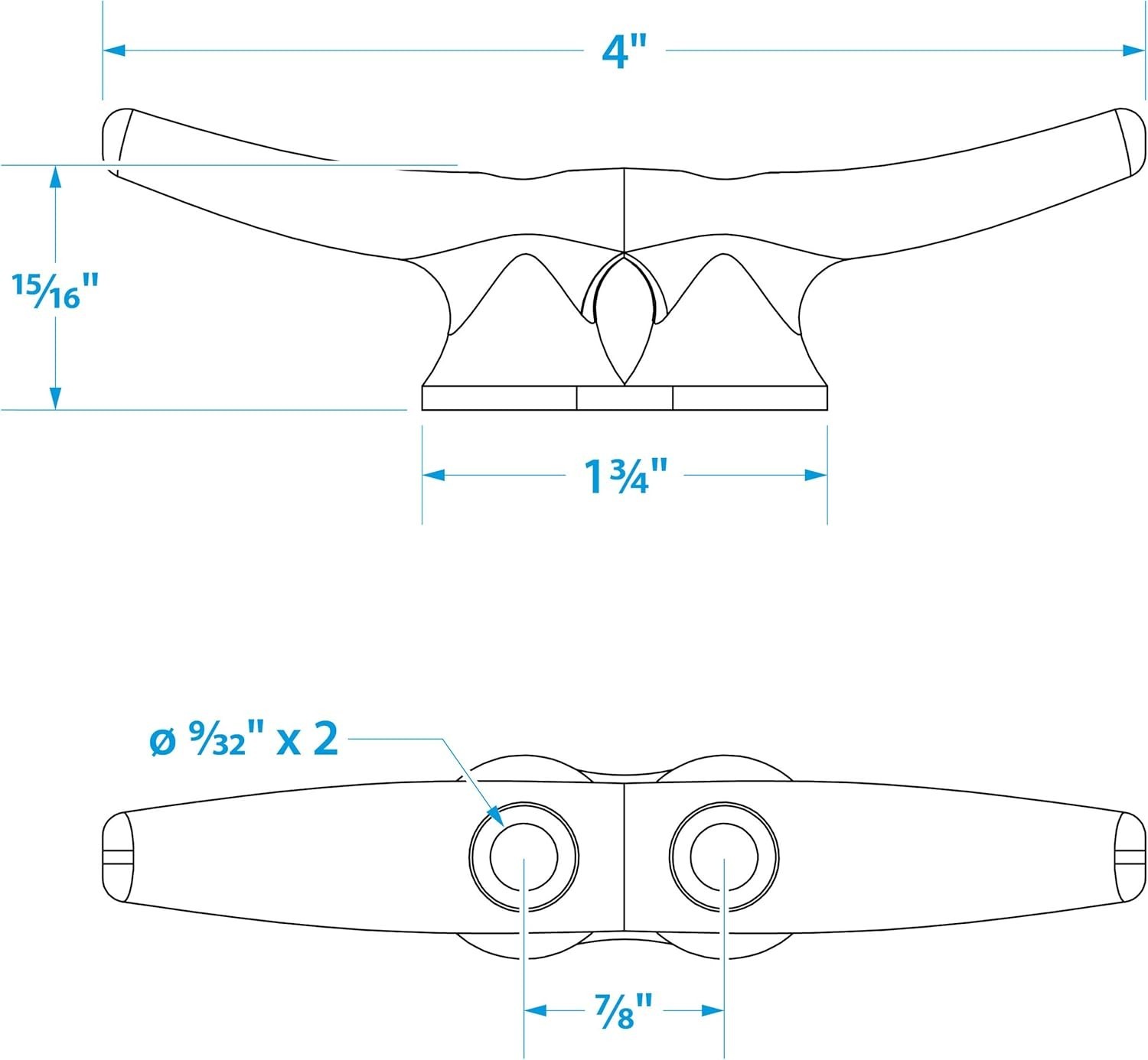 Seachoice Open Base Dock and Anchor Line Cleat 4 in.