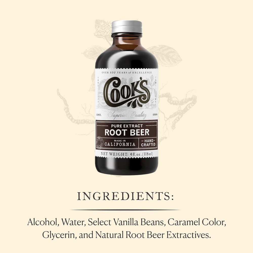 Root Beer Extract Flavoring, For Root Beer Making and Baking, 4 Ounce