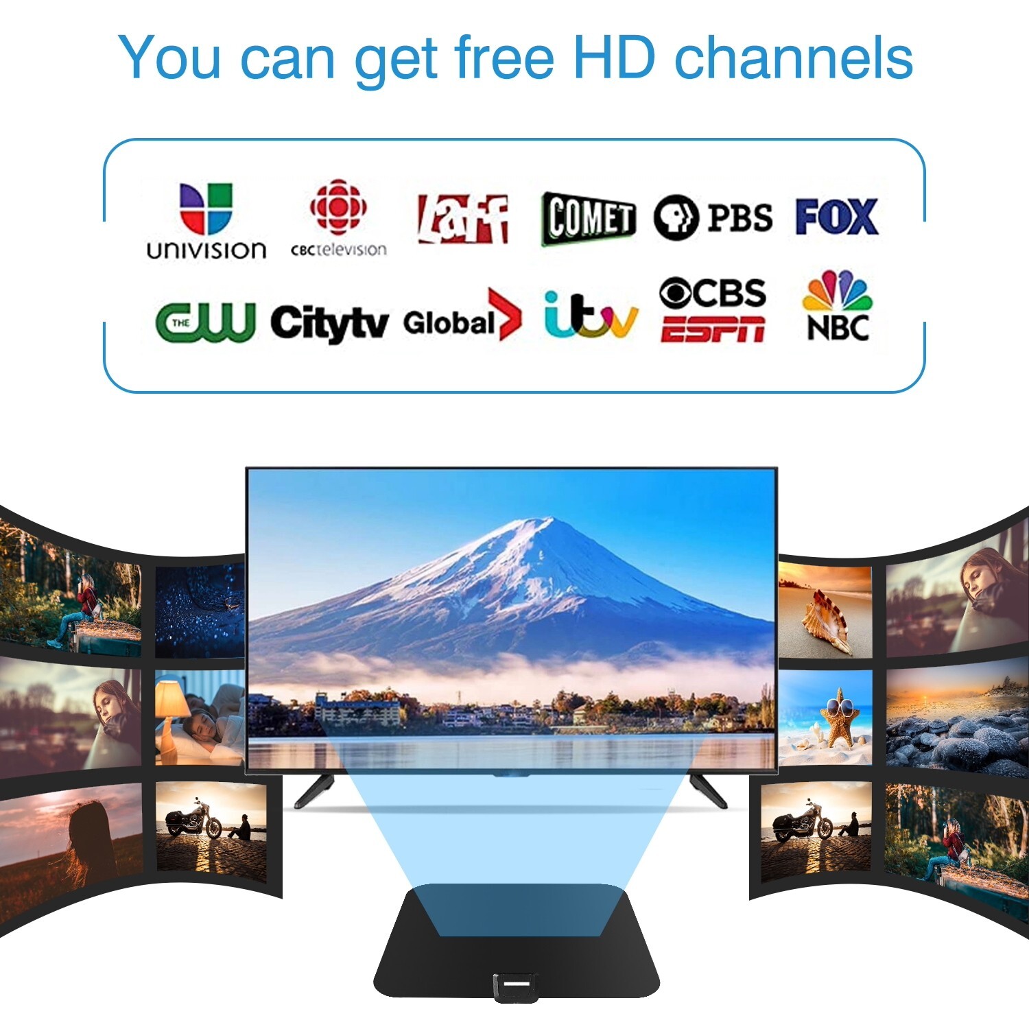 5600 Miles Digital TV Antenna Indoor HDTV Amplified Signal Booster 4K HD 1080P.