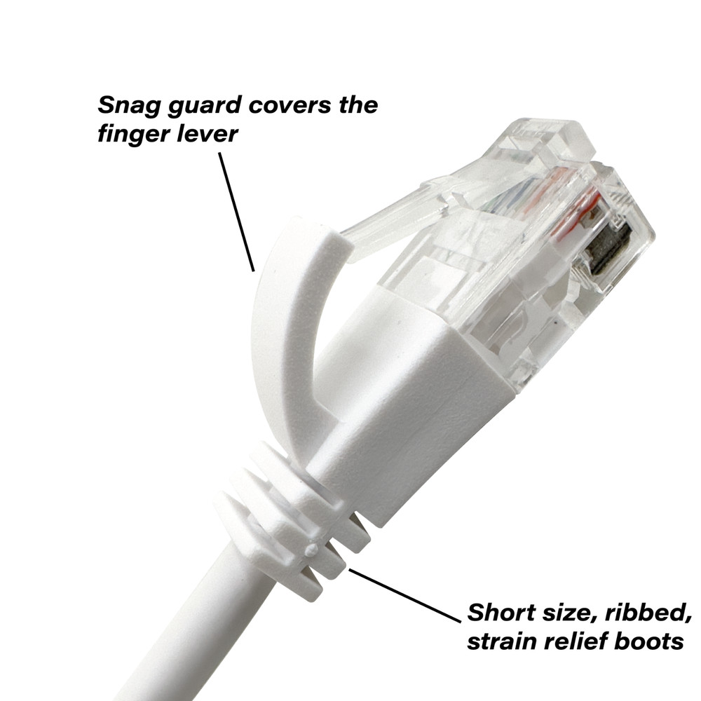 2250 Cat6a Short Boot White 1 Meter