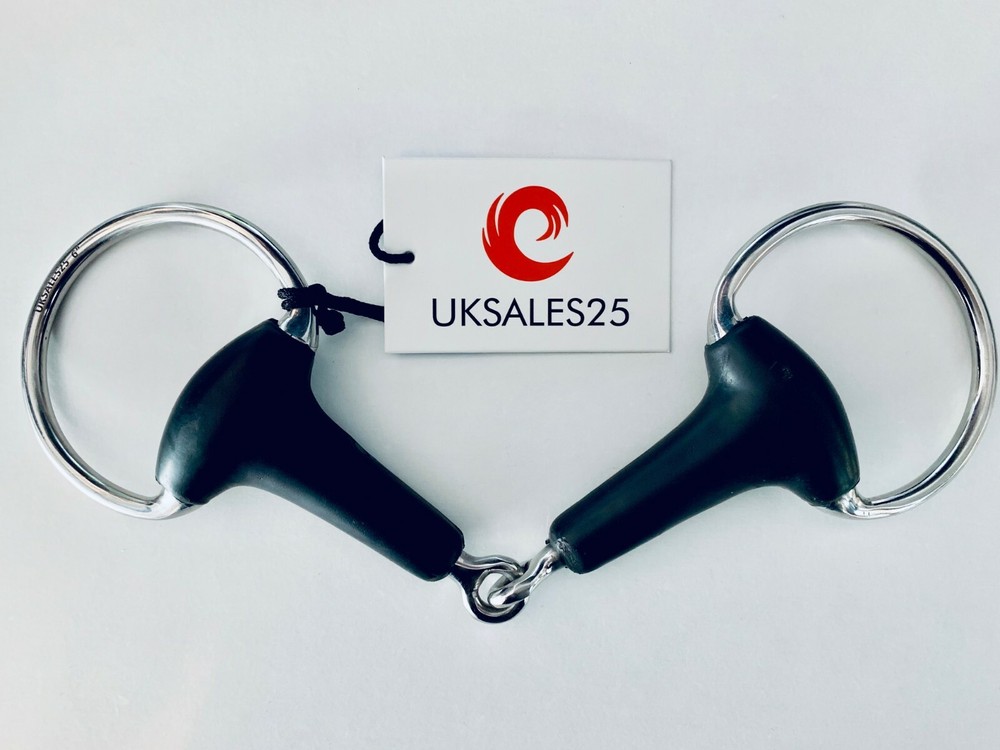 Eggbutt Single Jointed Snaffle Bit with Rubber & SS (UKSALES25® Horse Bits)