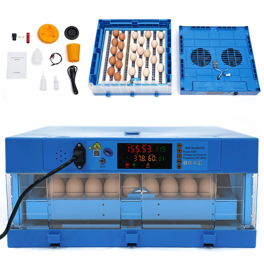 48 Eggs Incubator Temperature Control Automatic Digital Chicken Egg Hatcher New