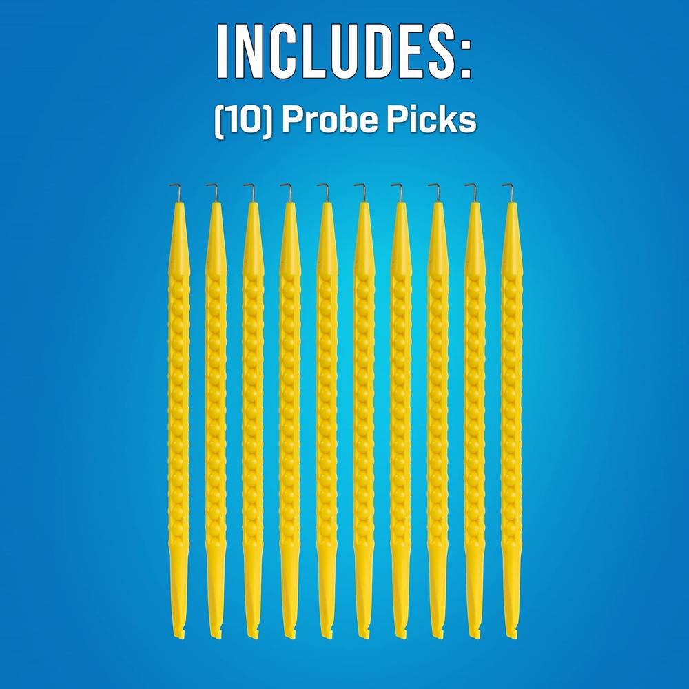 L Shaped Probe Pick Set Electrical Wire Hook Insulated Flat Head 10 Pack