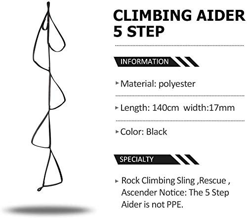 Climbing Aider 5 Step/Quick Aider Adjustable 5 Step Aider 5 Step Aider Black