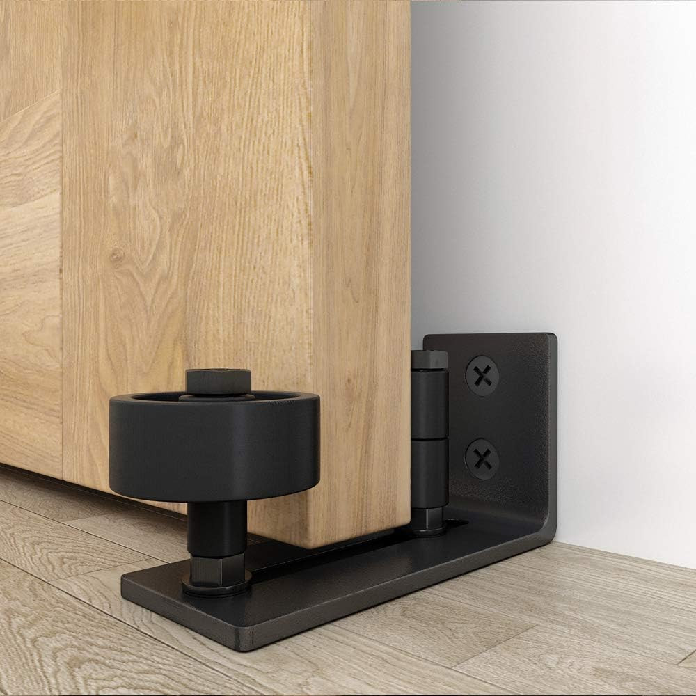 Sliding Barn Door Floor Guide Wall Mounted Hardware for Flush Bottom Adjustable
