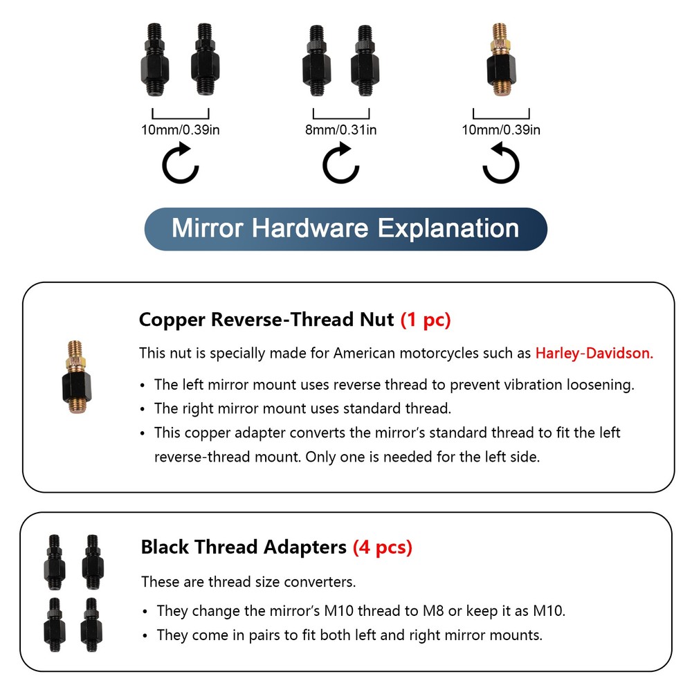 Black US Rectangular Motorcycle Rear View Side Mirrors For Kawasaki Vulcan S