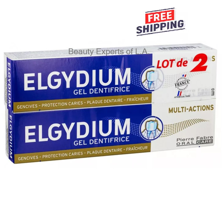 2 PACK Elgydium Multi-Actions Toothpaste Gel 75ml Exp 07/2027