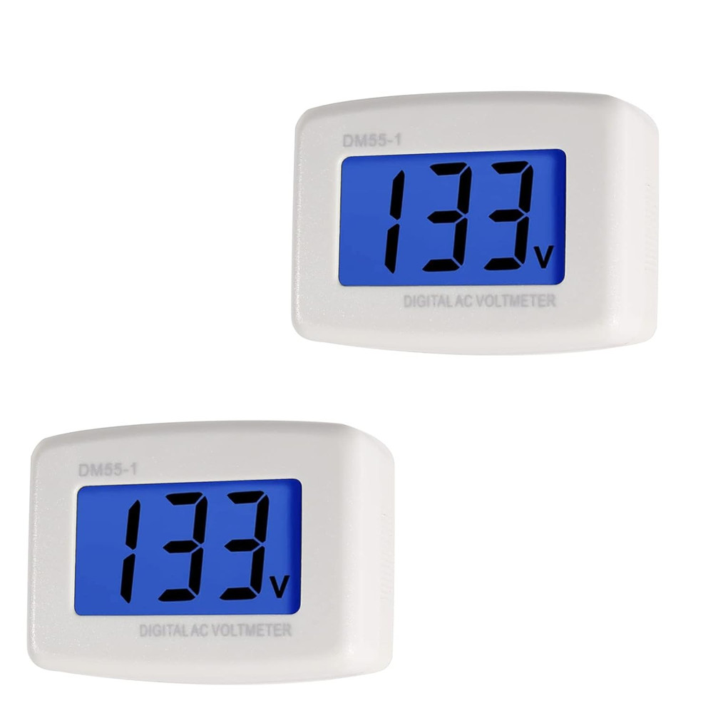2Pcs Plug in Volt Meter, Flat US Plug AC 80-300V LCD Digital Voltmeter Voltage T