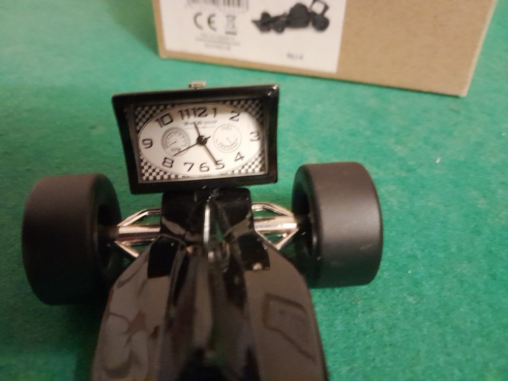 WM. Widdop Racing Car Miniature Clock Working