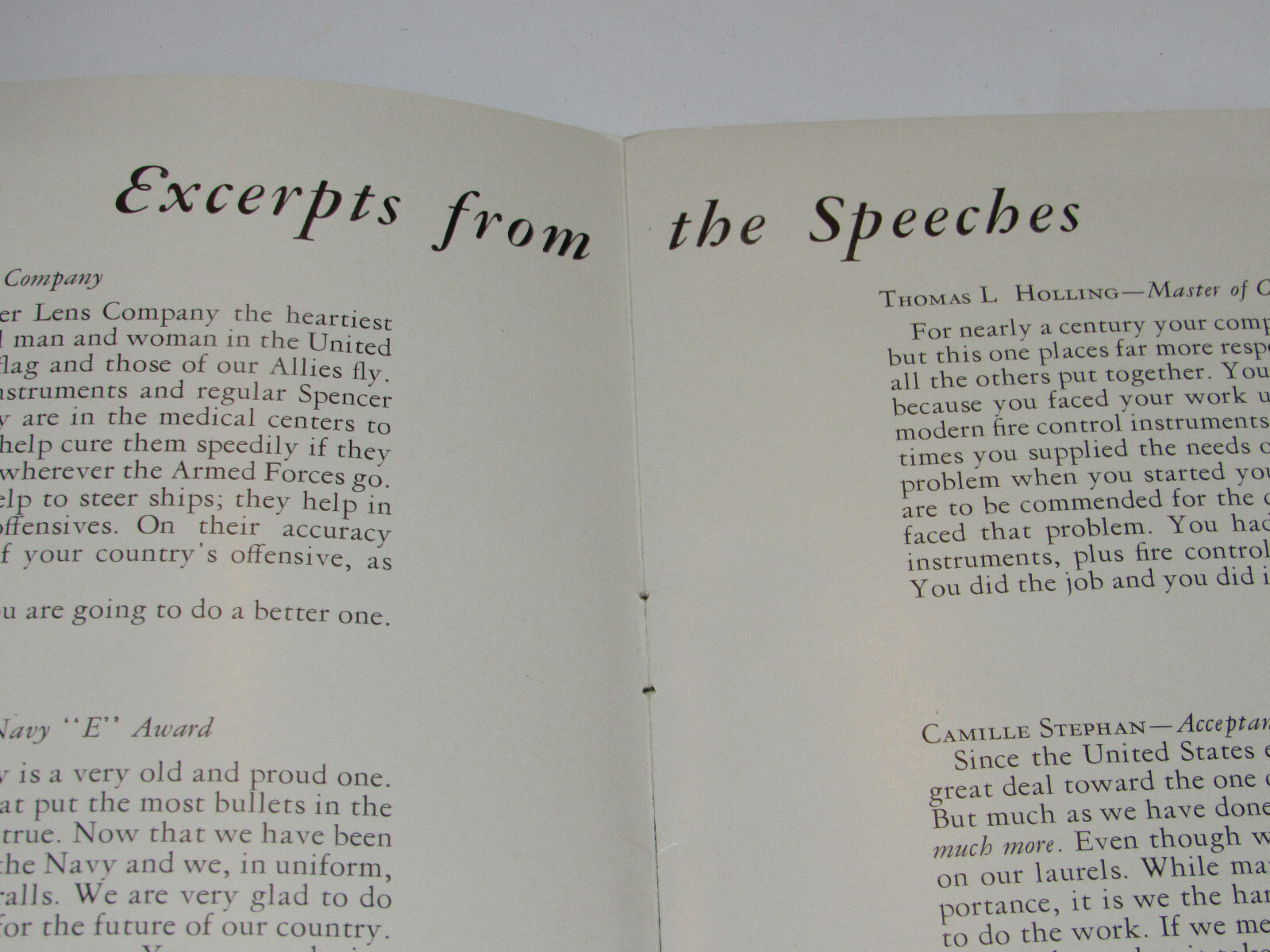 VTG 1943 WWII SPENCER LENS/AO SOUVENIR WAR EFFORT PROGRAM! PICTURES! BUFFALO, NY