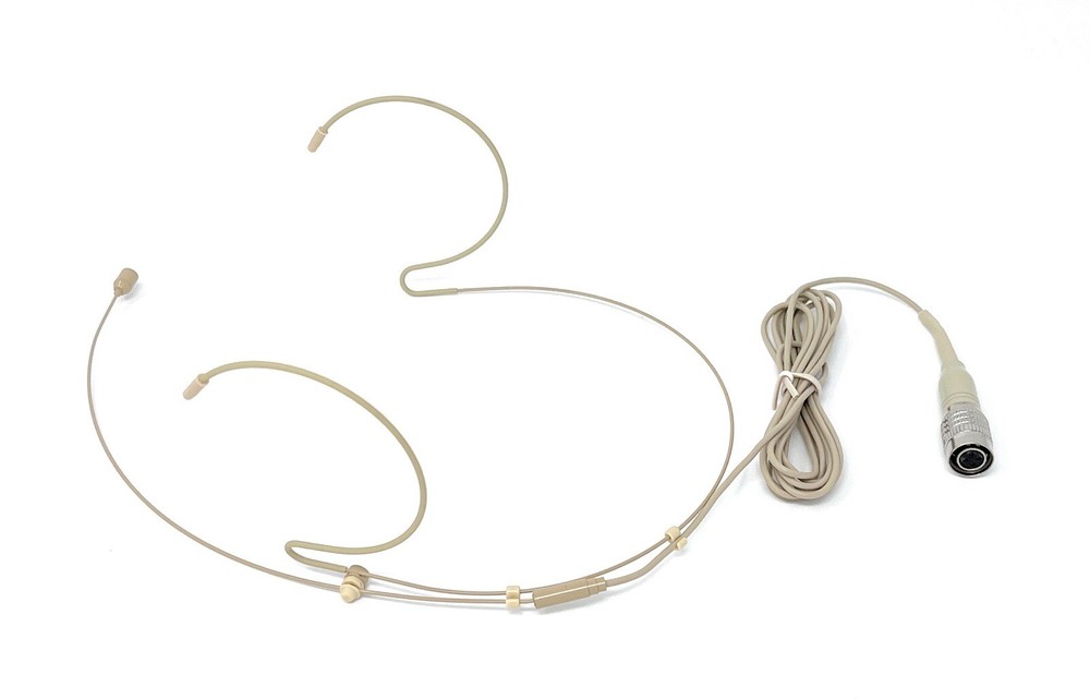 Double Earhook Headset Microphone w/ 4 pin mini XLR for Audio Technica Wireless
