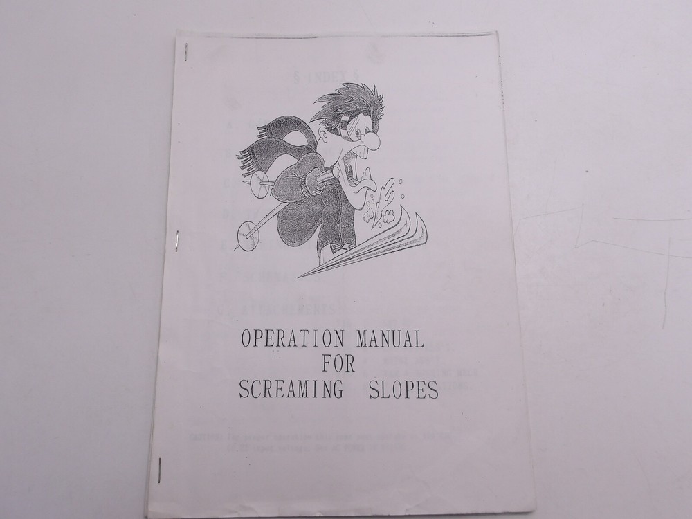 Midway-  Screaming Slopes- Operation Manual w/Schematics