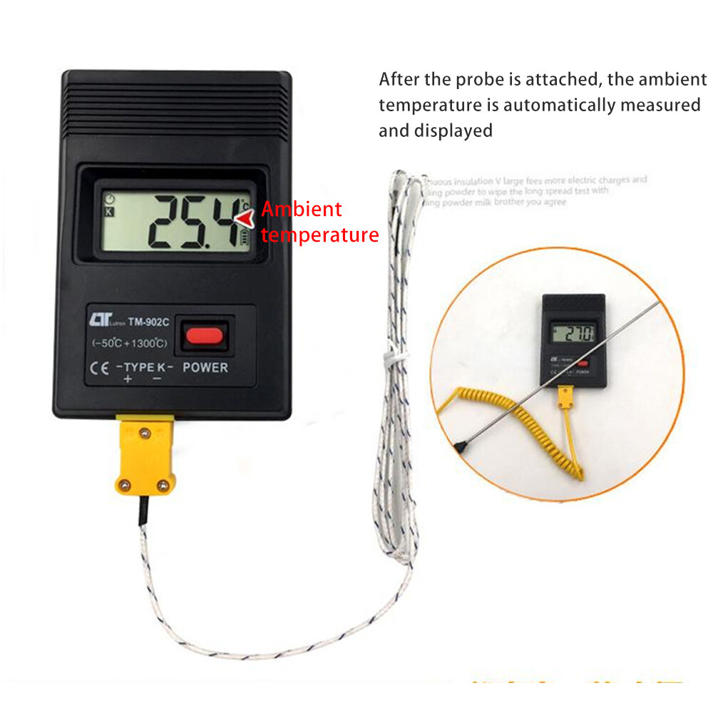 TM-902C LCD Digital Sensor Thermometer Single Input K Type Thermocouple Probe