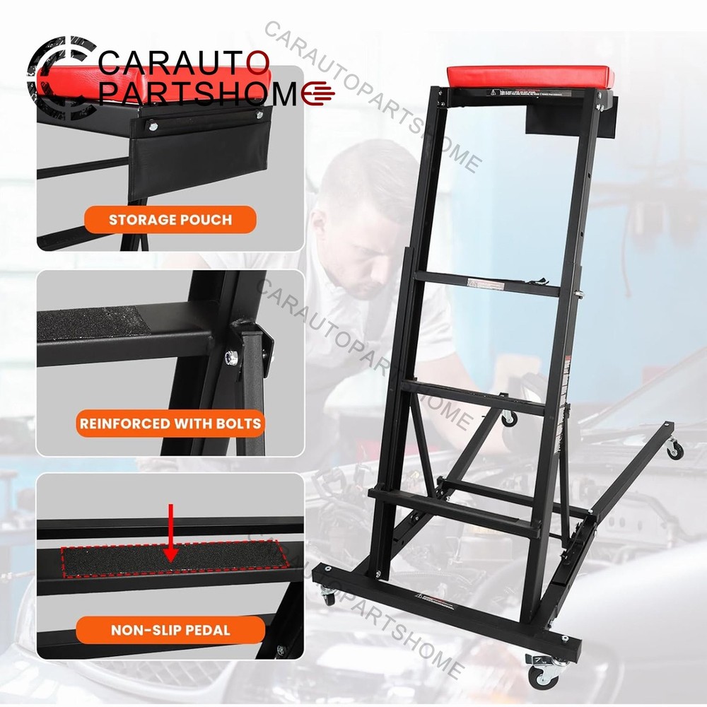 45-66 inch Adjustable Height Foldable Automotive Engine Topside Rolling Creeper