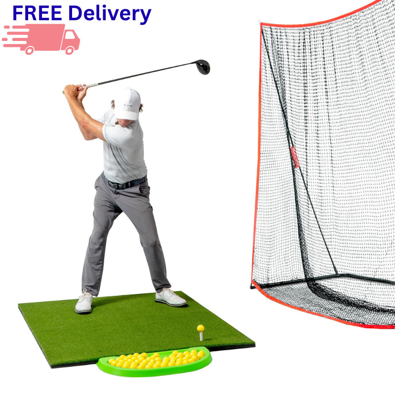 Golf Practice Bundle Net Mat & Balls Backyard Training Chipping Set Portable New