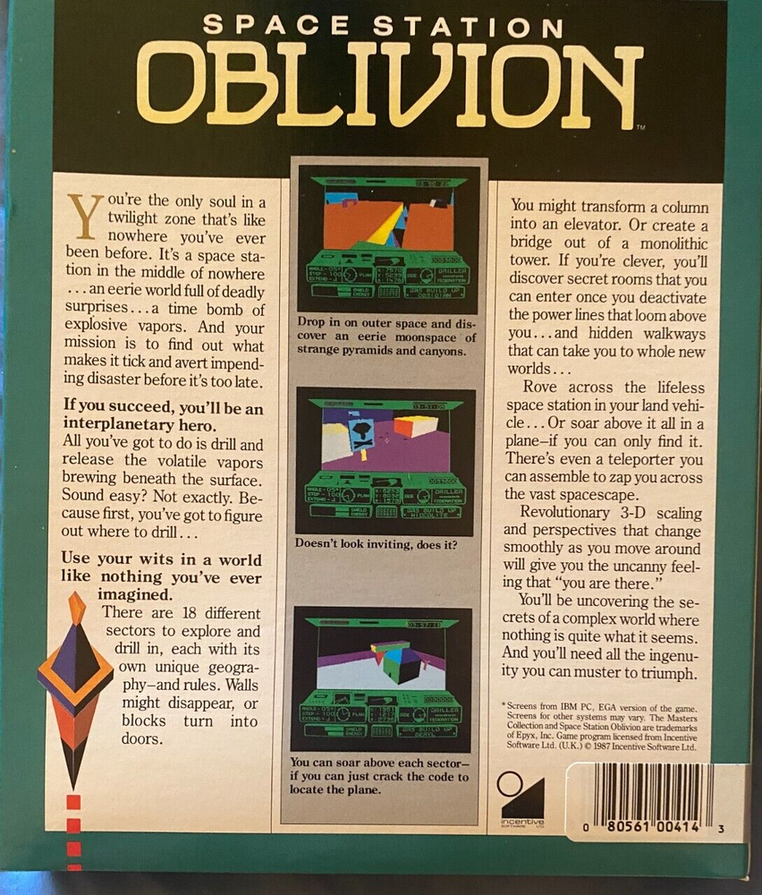 Space Station Oblivion Atari 1040/520 ST NEW Disk By Epyx
