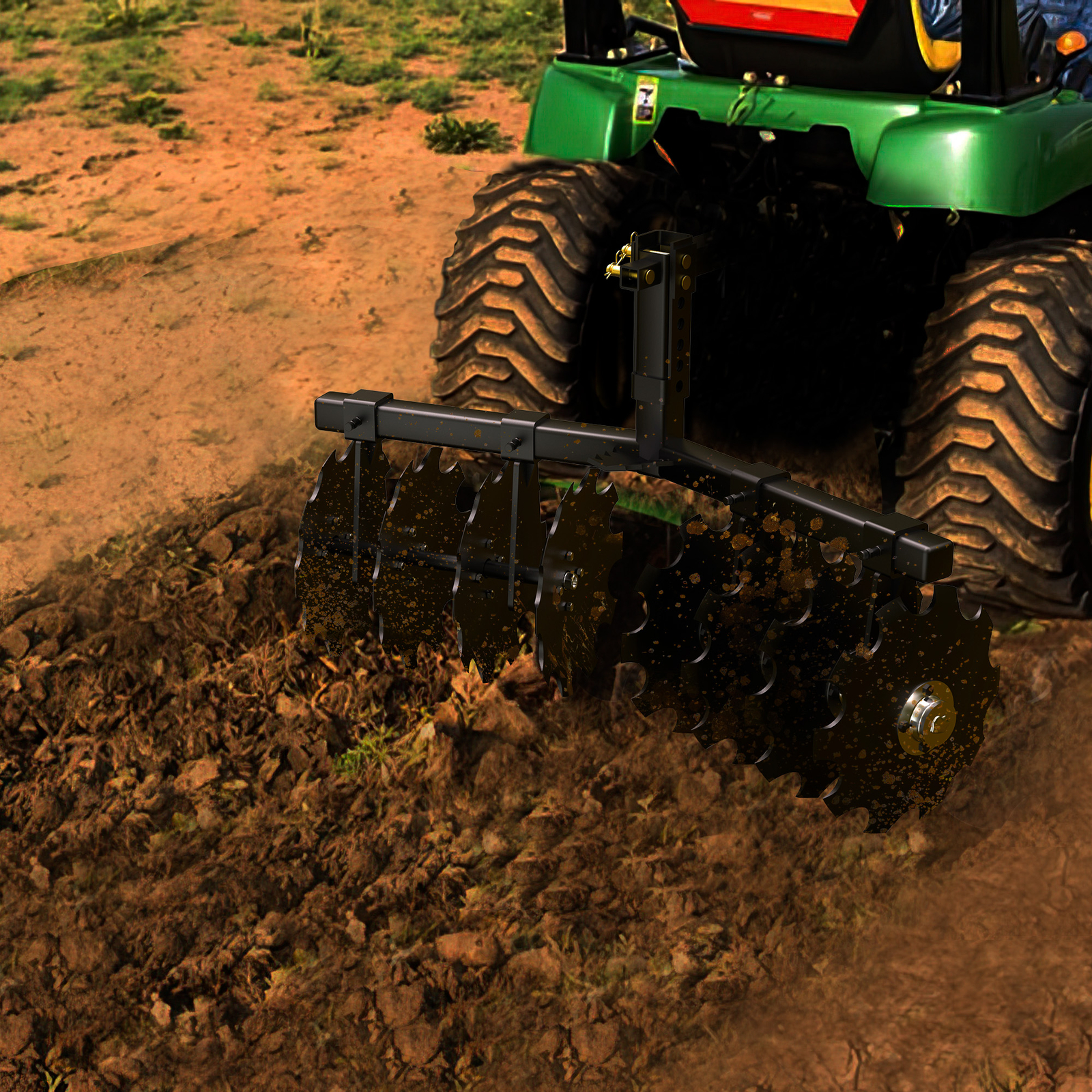 32" Cut Width Disc Plow Harrow With 2" Receiver Hitch Mount for ATVs /UTVs Heavy