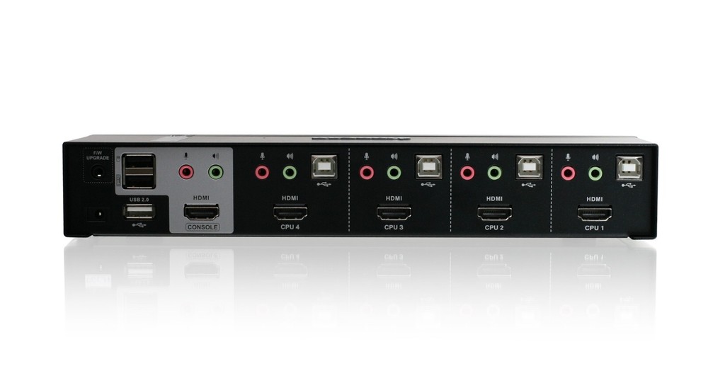 IOGEAR MiniView 4-Port HDMI Multimedia KVM Switch with Audio Mac Windows Linux