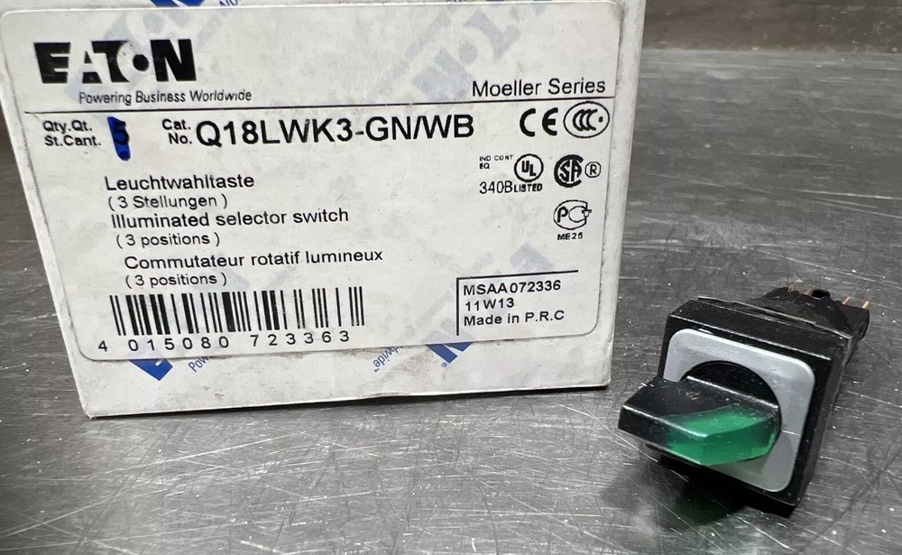 Eaton Q18LWK3-GN/WB Selector Switch Nos Surplus