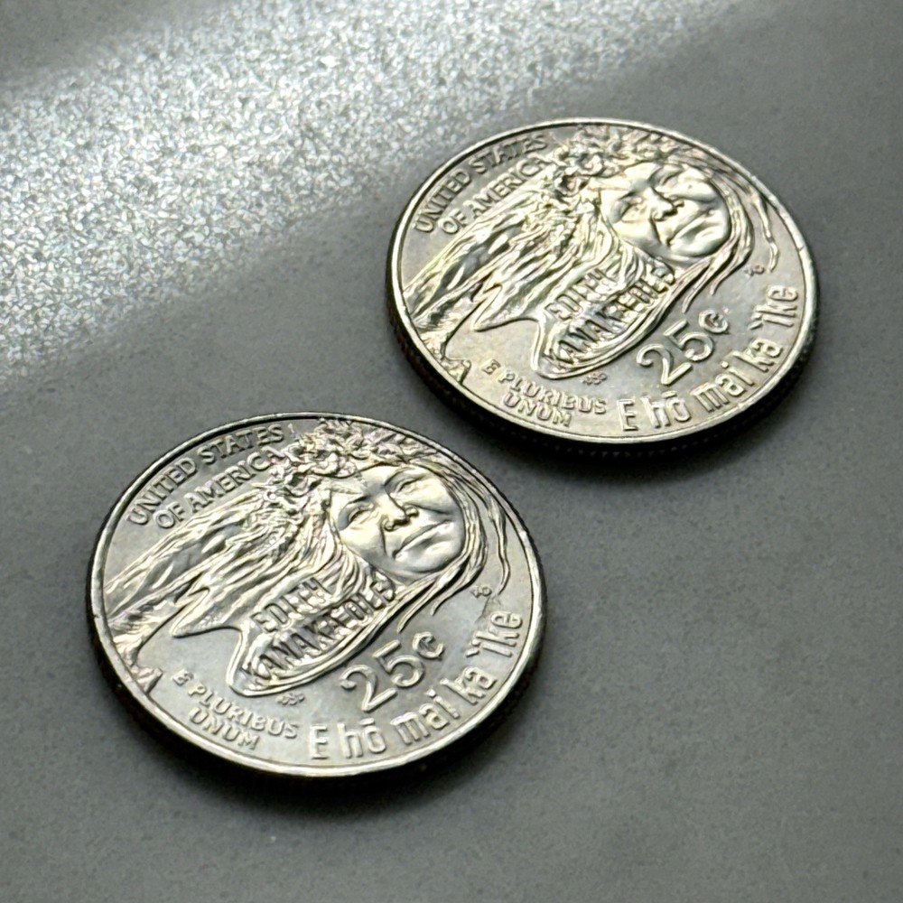 2x 2023 P Quarters “IN COD WE TRUST” MINT ERROR Edith Kanaka’ole