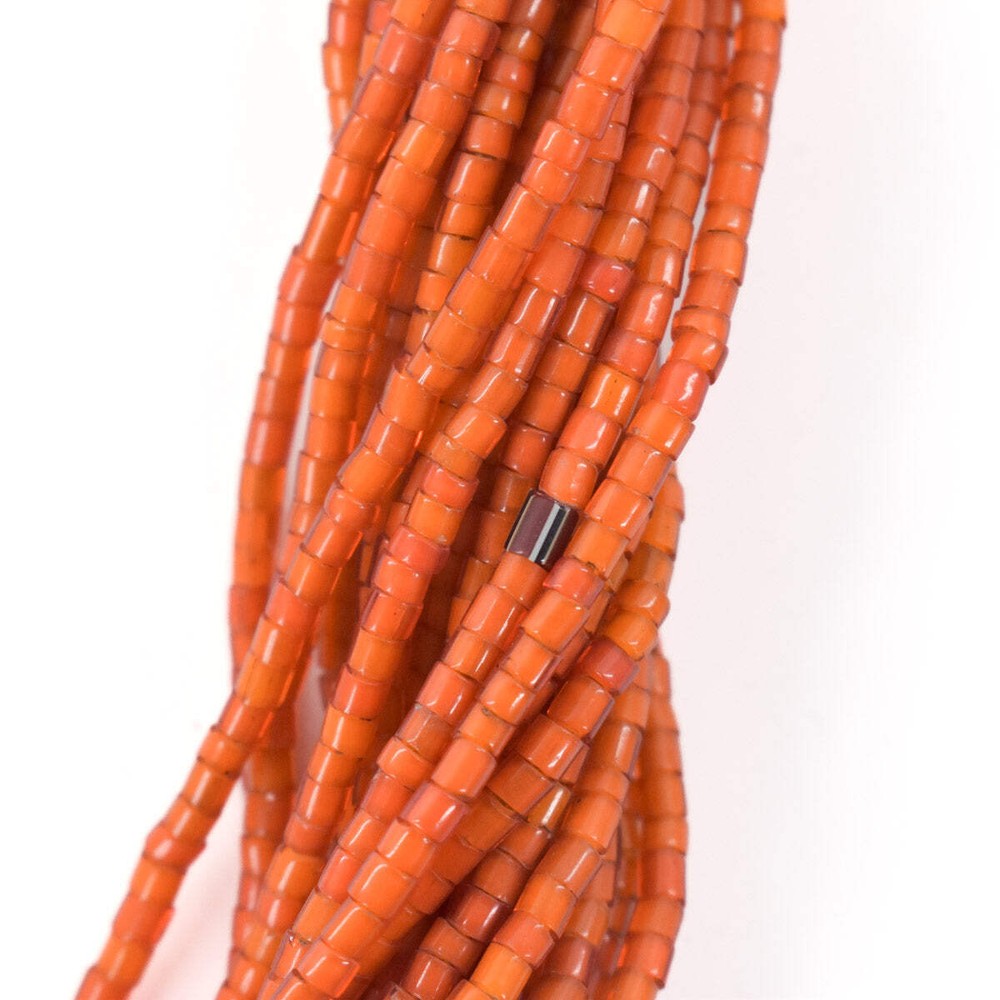 Baule Tamba Orange Seed Bead Necklace