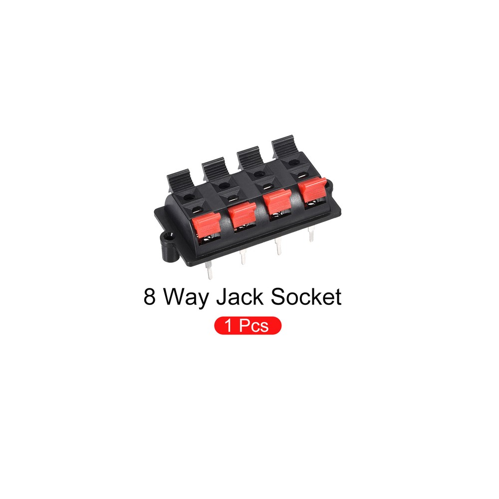 Spring Push Release Socket 2 Row 8 Position Speaker Terminal Connector 57.5mm