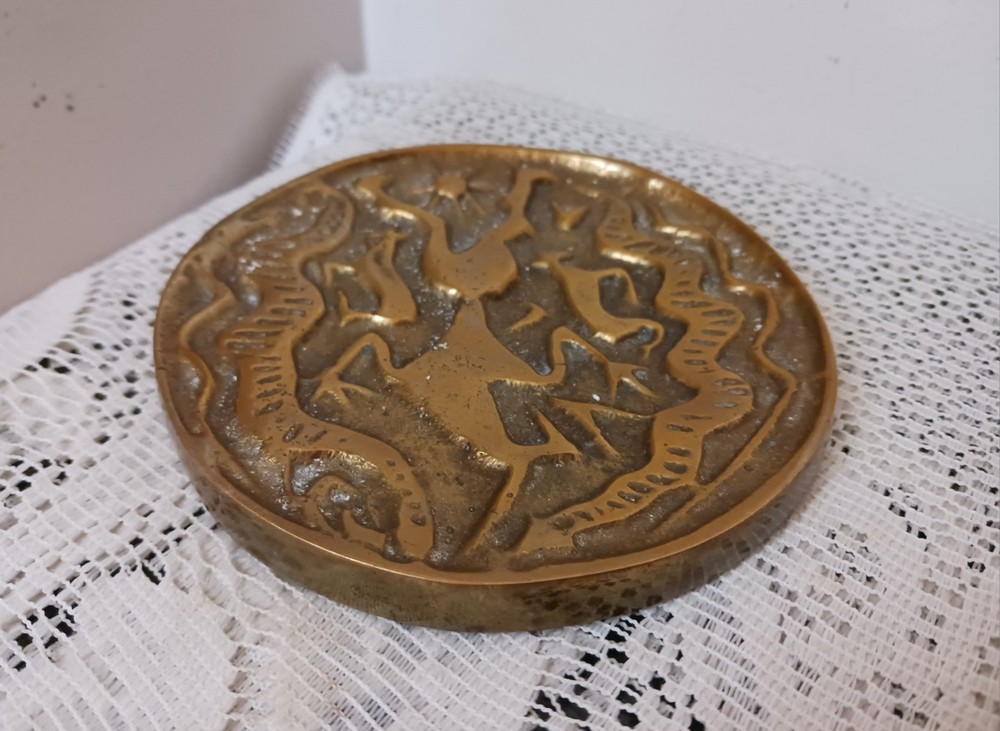 Antique Rare 15 oz. Solid Brass Middle Eastern Paperweight
