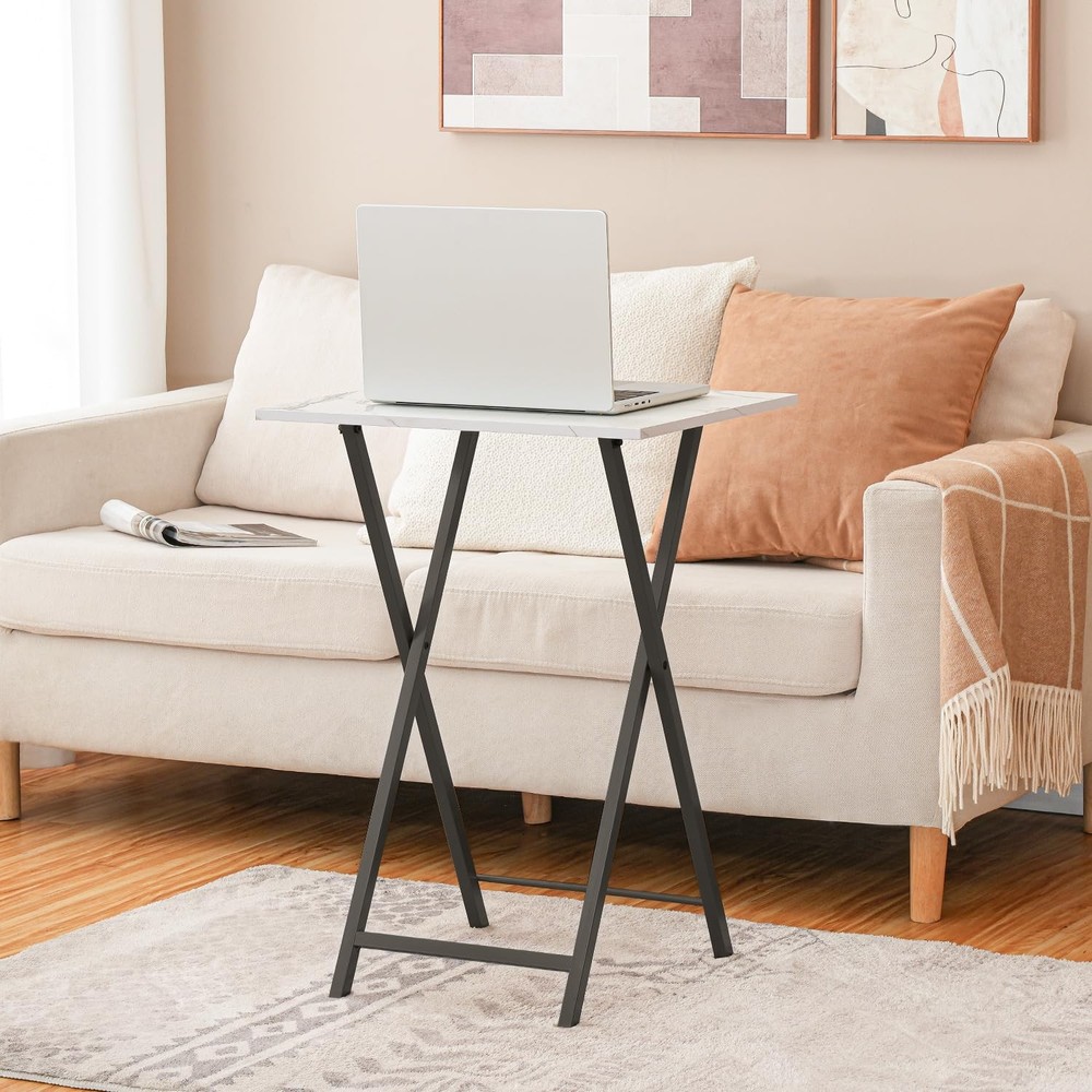 Folding TV Tray, Stable Snack Table for Small Space, Portable Sofa Side Table...